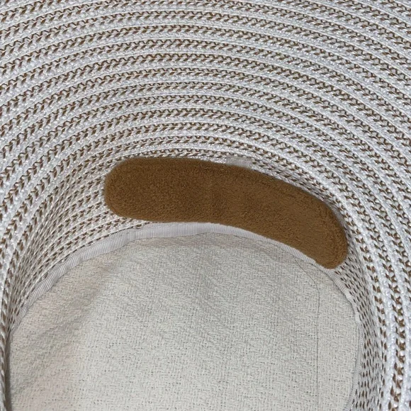 Like new Eric Javits New York sun visor white tan summer hat 